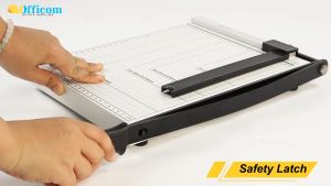 Officom Paper Cutter Board Metal Based A3/A4/A5/B4/B5 Size with Adjuster and Sliding Paper Guide Marker Paper Trimmer
