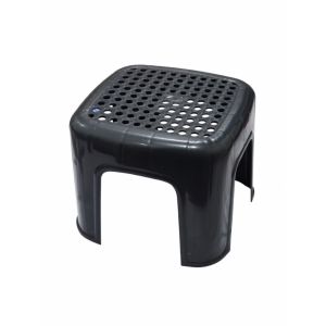 MULTI-PURPOSE BLACK PLASTIC STOOL WITH PERFORATED SEAT – STRONG & DURABLE LIGHTWEIGHT STOOL FOR HOME BATHROOM KITCHEN GARDEN OFFICE & BALCONY – EASY TO CLEAN 9