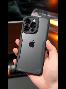 CrashStar Airbag Anti-fall Transparent Hard Phone Case For iPhone 15 14 13 12 11 Pro Max X XR XS Max 8 Plus 7 Plus + SE 2020 Simple Clear Shockproof Phone Cover Casing Shell