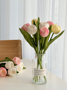 Bó Hoa Tulip Giả Sang Trọng Bát Hoa Trang Trí Bàn Đồ Trang Trí Nhà Đồ Trang Trí Chụp Ảnh Hoa Tulip Pháp Bát Hoa Trang Trí