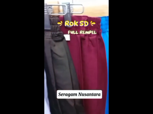 Seragam Nusantara - Rok seragam SD / MI perempuan lipit full rempel Twist warna merah coklat hitam putih hijau biru benhur