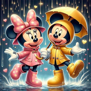 Potdemiel | Bộ Tranh Kim Cương 5D-DIY Potdemiel Minnie Mickey Vải Flocking Mũi Khoan Đặc Biệt Dán Phủ Toàn Bộ Phong Cách Nghệ Thuật Âu Mỹ