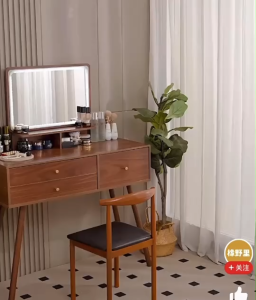 โต๊ะเครื่องแป้ง โต๊ะแต่งหน้า ไฟLED ลิ้นชัก ปรับขยาย พร้อมส่ง