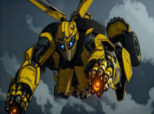 Bandai | Oil Painting By Numbers Yellow Mech Sci Fi Robot Warrior Wall Decor for Living Room Bedroom Home Decor Gift No Frame