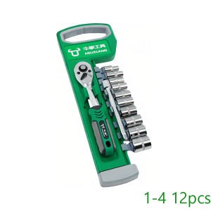 Ratchet Socket Wrench Set 1/4 Combination Motorcycle Car Repair Hand Tools Spanner Sleeves Head Auto Repairing Kit