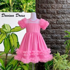Dress ulang tahun/dress pesta anak/dress anak warna pink/dress anak lucu