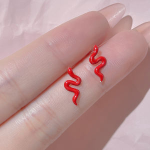ต่างหูเงินแท้ 999 สีแดง สำหรับผู้หญิง ไม่ต้องถอดในช่วงนอน ของขวัญปีใหม่ เครื่องประดับแฟชั่น เครื่องประดับหู เครื่องประดับแฟชั่น