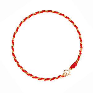 QINGXIANGTAI | Couples Red Rope 14K Gold Hand Chain Weaving