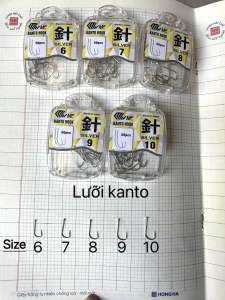 Lưỡi hộp câu Cá Kanto Hook mảnh carbon nhẹ sắc.