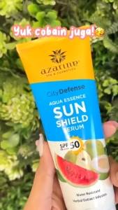 Azarine City Defense Aqua Essence Sun Shield Serum SPF50 PA++++ - Sunblock - Melembabkan - Dapat digunakan Setiap Hari - 100ml - Kosmetik Herbal Online