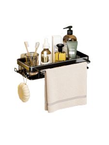 Baokemo Bathroom Storage Hardware Storage Rack Toilet Rack Wall Mounted Shower Shelf Free Punch Corner Rack Shelving Kitcheen Bathroom Accessories