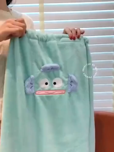 Set 3 Món Khăn Choàng Tắm Hình Thú Cute – Khăn Quấn Người Mũ Trùm Tóc Băng Đô – Vải Mềm Thấm Hút