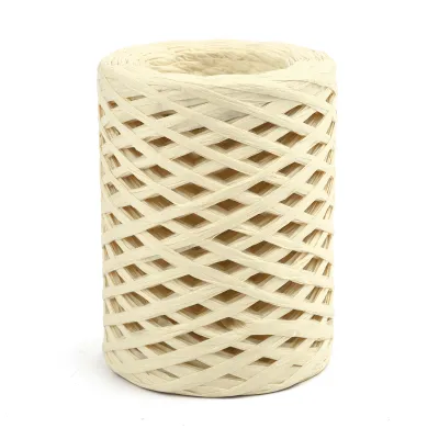 100M ถักมือธรรมชาติ Raffia ฟางเส้นด้ายกระดาษสําหรับถักโครเชต์กระดาษ DIY Sunhat กระเป๋าชายหาดบรรจุภัณฑ์เข็มขัดเชือก