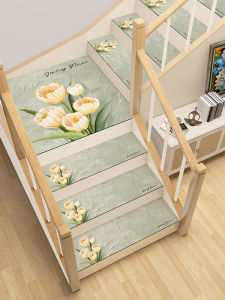 Thảm Cầu Thang Bằng Da Nhung Không Cần Keo Chống Trượt Giảm Tiếng Ồn Thảm Cầu Thang Bằng Gỗ Nguyên Khối Dùng Trong Gia Đình Thảm Sàn