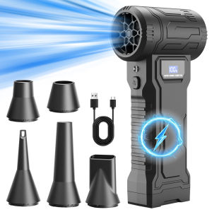 2026 Q2 Air Blower 110000Rpm 4-Speed Adjustable Turbo Jet Fan with LED Light for Keyboard And Car Cleaning