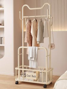 YIXUAN | Moveable Bedside Double Bar Clothes Hanger