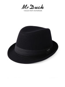 MrDuck Mens Woolen Top Hat Jazz Style Large Head Size Autumn Winter Warm Casual Fashionable Travel Suitable Handmade Cap