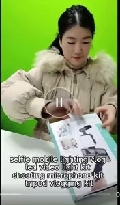 Ay-49 ชุดขา กล้องวิดีโอ พร้อมไมโครโฟน ไฟ LED สํา สตูดิโอ ไลฟ์สตรีมมิ่ง สามารถเชื่อมต่อได้กับอุปกรณ์ EDTV 1080p