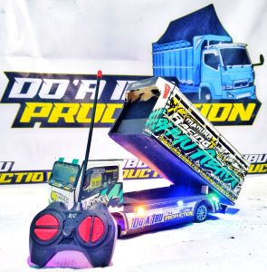 Miniatur Truk Oleng Model Terbaru Dam Dum Bak Jungkit Remote Control Lampu LED Fungsi Variasi