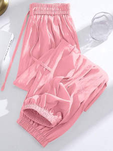 Summer 2025 plus Size High Waist Casual Harem Pants Loose Fitting Korean Style Nine Point Pants Meat Concealing Age Reducing