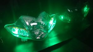 LED หลอดไฟหรี่รถยนต์+รถมอเตอร์ไซร์ เปลี่ยนสีได้ (ขั้ว T10) ไฟหรี่ 7 สี 17 สเต็ป ไฟหรี่ LED 1 คู่