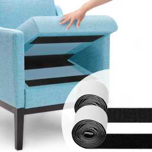 Hook and Loop Tape Roll with Heavy Duty Adhesive Industrial Strength Easy to Cut Strong Hook and Loop Strips with Sticky Back