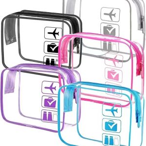 Clear Zippered Makeup Organizer Bag - Transparent Cosmetic Case For Travel & Bathroom Storage 