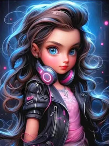 Kayou | Portrait Cool Girl Paint By Numbers Kit Adults Beginner DIY Canvas Stress Relief Home Wall Decor Craft Birthday Gift