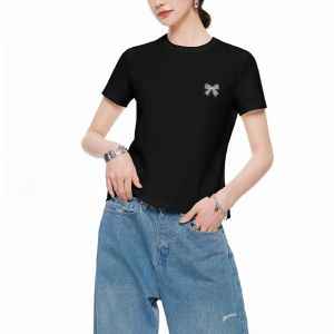 One More Grey Short Sleeve T-Shirt Womens Antibacterial Cool Feeling Slimming Top Summer Fashion Print Casual Loose Fit