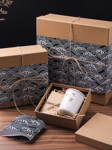 Retro Large Size Gift Box Empty Box for Mens Birthday Watch Cup Packaging Paperboard Material Vintage Style Wedding Supplies