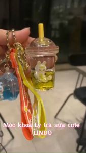 Móc Khóa Trà Sữa Cute LINDO Quà Tặng Đáng Yêu Móc Khóa Dễ Thương Xinh Xắn Treo Balo Cặp