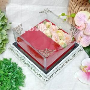 Nampan Frame Tempat Perhiasan Kalung Tutup Mika untuk Mahar Seserahan Lamaran dan Pernikahan - FBTK