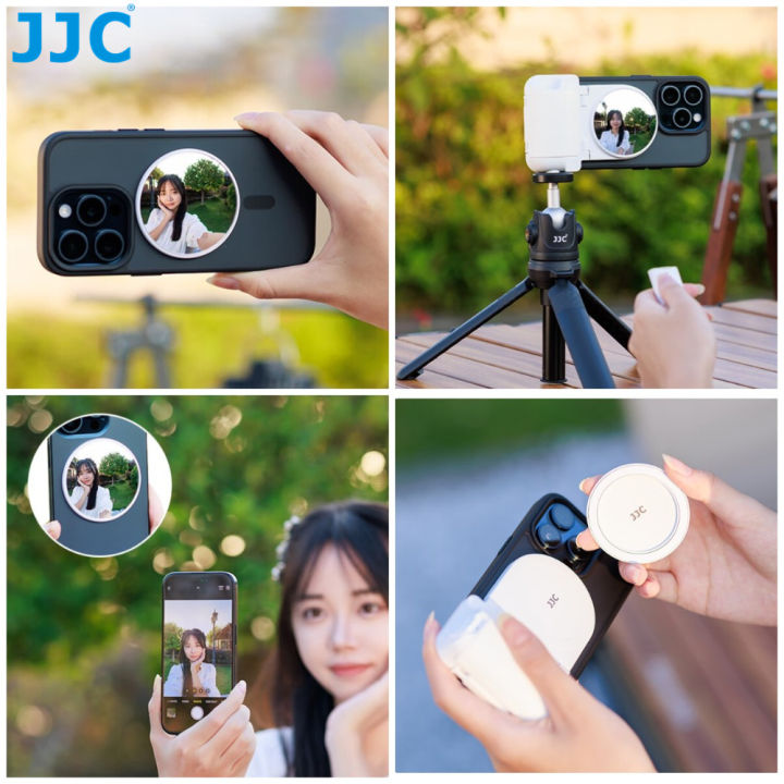 JJC MS-M1 Magnetic Selfie Mirror Smartphone MagSafe Accessories for Apple Iphone 16 15 14 13 12 Pro Max Plus Vlogging Live Streaming