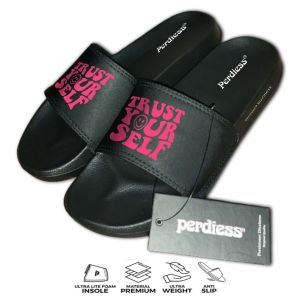 Perdiess - Trust Yourself | Sandal Slop Pria Wanita Sendal Slipper Bahan Permium Lembut dan Empuk