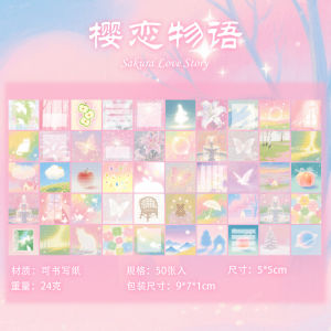 50 Sheets/Bag Writable Memo Pads Stickers Nordic Fresh Style for DIY Notes Journal Scrapbooking Phone Case Decoration