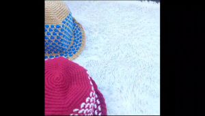 Topi Rajut Anak / Bucket Rajut Anyaman Sulam Motif Bunga Cocok Buat Anak Umur 6 bulan-10 Tahun