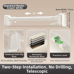 Telescopic No-Drilling Fixed Clothes Drying Rod
