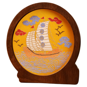 Sailing Smoothly Yuntuo Decorative Ornament Made of Nanjing Cloud Brocade