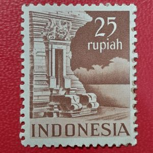 Koleksi Prangko kuno Indonesia Lawas Rp 25 Seri Candi & Bangunan 1949 UN USED