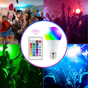 Jmax RGB Bulb E27 Lamp 5W 10W 15W LED Colorful Bulb RGBW 220V 240V Magic Light Bulbs LED RGBWW Wireless IR Remote Smart Lamp