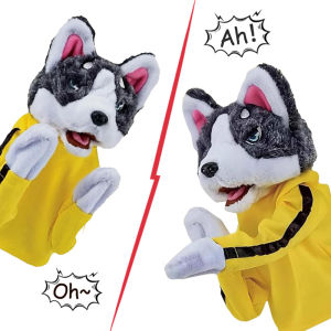 Kid Kung Fu Husky Gloves Toy Fighting Dog Boxing Hand Puppet Hand Finger Plush Doll Interactive Battle 1 2 Playeres Game Party