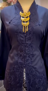 Kebaya Encim Bordir Tangan Panjang Katun Premium