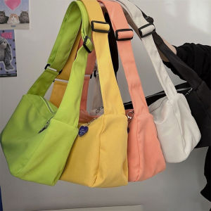 Deere Jack ความจุขนาดใหญ่ กระเป๋า สะพายผญ กระเป๋าผ้าแคนวาส กระเป๋าสะพายข้าง กระเป๋าเป้นักเรียน ความจุใหญ่ น้ำหนักเบา