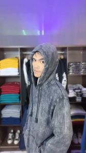 Sweater Hoodie Sandwash Teks Cetak Metal | Hoodie Pria Distro Katun Fleece Premium