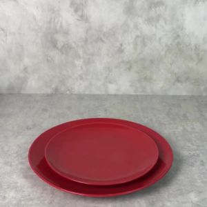 SIERA Piring Mangkok Mug Keramik Merah RED Collection Isi 1