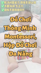 [Đồ chơi giáo dục] Đồ Chơi Thông Minh Montessori Cho Bé Hộp Thả Hình Đa Năng Đan Dây (14 X 14 X 17Cm)