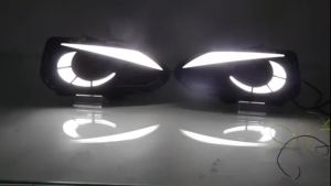 ROMADA | 1 Pair For Honda Jazz Fit 2017 2018 LED DRL Daytime Running Lights Daylight Fog Lamp Cover With Turn Signal Lamp