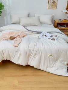 ผ้าห่มใยถั่วเหลือง ผ้านวมโรงแรม 5/6/6.5ฟุต เส้นใยถั่วเหลือง+เส้นใยโพลีเอสเตอร์ ต้านเชื้อ อบอุ่นและนุ่มนวล ผ้าห่มนวม