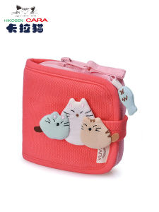 Cute Short Canvas Wallet for Women Student Kala Cat INS Style Original High Aesthetic Value Compact Money Holder Horizontal Shape