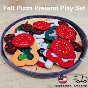 Big 28cm Felt Pizza Pretend Play Set Kids Role Play Cooking Toys Kids Educational Toys Pizza Making Toy Mainan Piza 披萨玩具